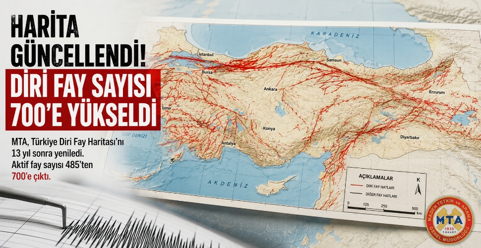 Türkiye'nin Diri Fay Haritası güncellendi