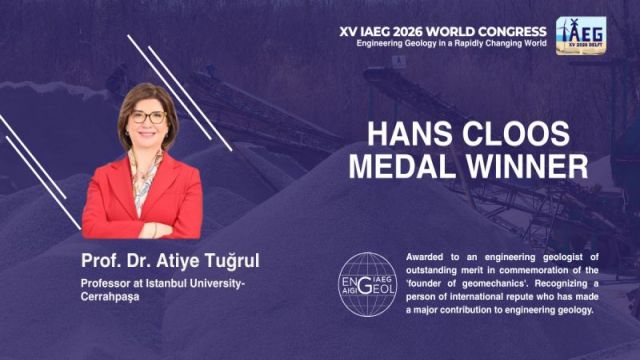 Prof. Dr. Atiye Tuğrul, Hans Cloos Madalyası ile Onurlandırıldı